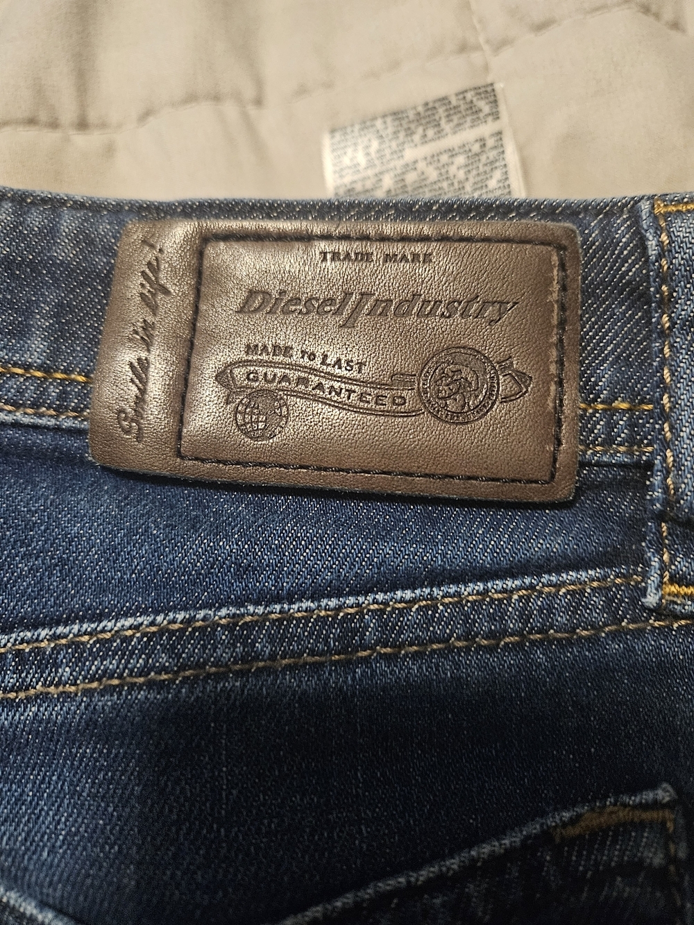 Diesel Wakee Men’s Button-fly Jeans with Brown Leather Patch